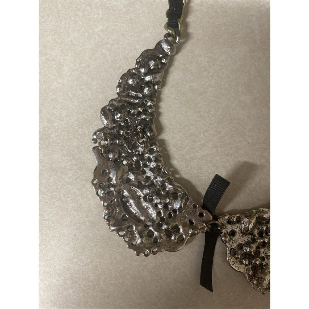 Betsey Johnson Pink, Black and Silver Jeweled Collar Necklace - Picture 8 of 13